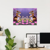 Niedliche Chipsätze in Blume Poster (Heimbüro)