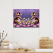 Niedliche Chipsätze in Blume Poster (Küche)