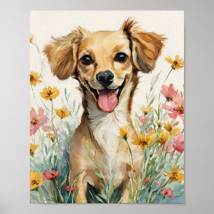 Niedliche Chiweenie Watercolor - Happy Dackel Ch Poster