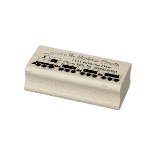 Niedliche Choo Choo Zug-Rücksendeadresse Gummistempel