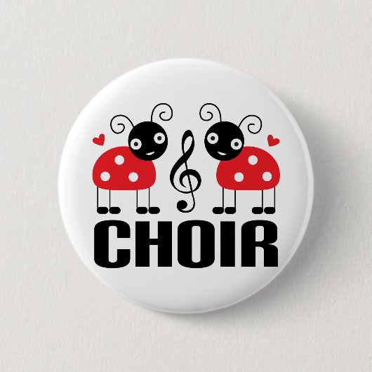Niedliche Chor-Rot-Marienkäfer Button (Vorderseite)