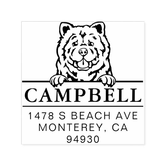 Niedliche Chow-Chow benutzerdefinierte Dosenadress Permastempel (Design)