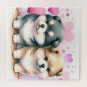 Niedliche Chow Chow Welpen Puzzle (Horizontal)