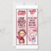 Niedliche Christliche Liebe Bibel Verse Kinder Les Karte (Vorderseite)