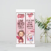 Niedliche Christliche Liebe Bibel Verse Kinder Les Karte (Stehend Vorderseite)