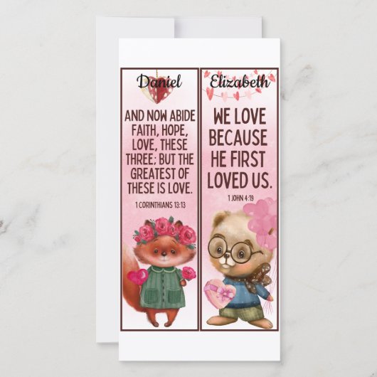 Niedliche Christliche Liebe Bibel Verse Kinder Les Karte (Vorderseite)