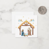 Niedliche Christliche Weihnachtskarte Mitteilungskarte (Vorderseite/Rückseite Beispiel)