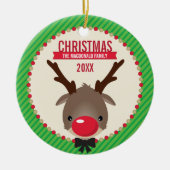 NIEDLICHE CHRISTMAS FOTO ORNATION: Rentierrudolf Keramik Ornament (Vorne)