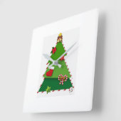**NIEDLICHE CHRISTMAS PATCHWORTBAUM** KLICKEN QUADRATISCHE WANDUHR (Winkel)