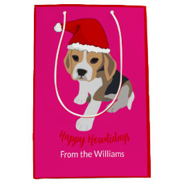 NIEDLICHE CHRISTMAS PUPPY WEIHNACHTSMANNMÜTZE BEAG MITTLERE GESCHENKTÜTE