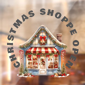 NIEDLICHE CHRISTMAS SHOPPE OPEN Window Cloning Fensteraufkleber (Blatt 2)