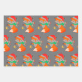 NIEDLICHE CHRISTMAS TIERE FLACHTIGE Wrapping Paper Geschenkpapier Set (Vorderseite 2)