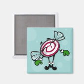 NIEDLICHE CHRISTMAS URLAUB CANDY SQUARE MAGNET (Vorderseite/Rückseite)