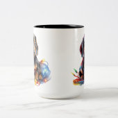 NIEDLICHE CHRISTMAS URLAUB DACKEL PUPPY HUND ZWEIFARBIGE TASSE (Mittel)