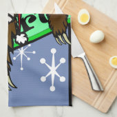 NIEDLICHE CHRISTMAS URLAUB SANTA SLOTH VERTICAL GESCHIRRTUCH (Viertel Falte)