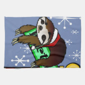 NIEDLICHE CHRISTMAS URLAUB SANTA SLOTH VERTICAL GESCHIRRTUCH (Horizontal)