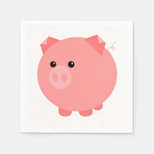 Niedliche Chubby Schwein-Party-Servietten Serviette