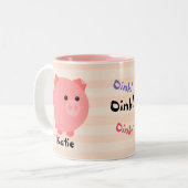 Niedliche Chubby Schwein-Tasse Zweifarbige Tasse (Vorderseite Links)