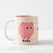 Niedliche Chubby Schwein-Tasse Zweifarbige Tasse (Links)