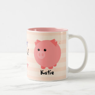Niedliche Chubby Schwein-Tasse Zweifarbige Tasse