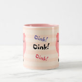 Niedliche Chubby Schwein-Tasse Zweifarbige Tasse (Mittel)