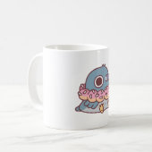 Niedliche Chubby-Taube mit Donut Necklace Funny Kaffeetasse (Vorderseite Links)