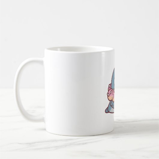 Niedliche Chubby-Taube mit Donut Necklace Funny Kaffeetasse (Links)