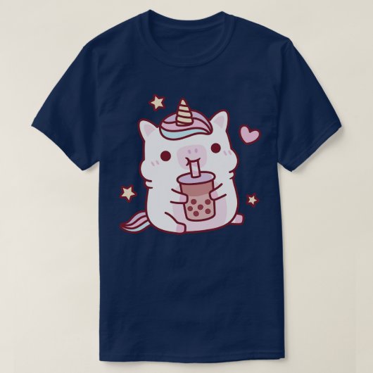 Niedliche Chubby Unicorn Liebe Boba Milk Tee (Design vorne)