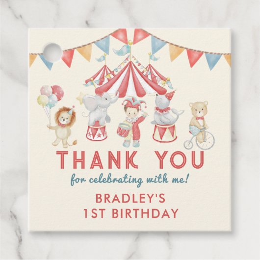 Niedliche Circus Carnival Show Geburtstag Vielen D Geschenkanhänger (Vorderseite)