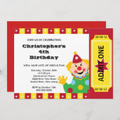 NIEDLICHE Circus Kindergeburtstag Party Einladung (Vorne/Hinten)