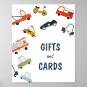 Niedliche City Cars Geburtstagszeichen Poster (Vorne)