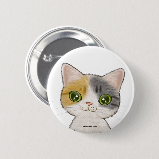 Niedliche Clico Cat Button (Vorne & Hinten)