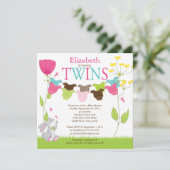 Niedliche Clothesline Mehrfachdusche Einladungen (Stehend Vorderseite)