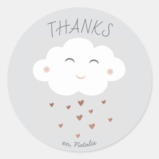 Niedliche Cloud-Babydusche Danke-Aufkleber Runder Aufkleber (Vorderseite)