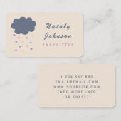 Niedliche Cloud & Colorful Hearts Babysitter Minim Visitenkarte (Vorne/Hinten)