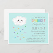 Niedliche Cloud-Dusche, Einladungen für Babysprink (Vorne/Hinten)