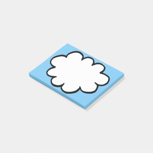 Niedliche Cloud-Illustration Post-it Klebezettel (angewinkelt)