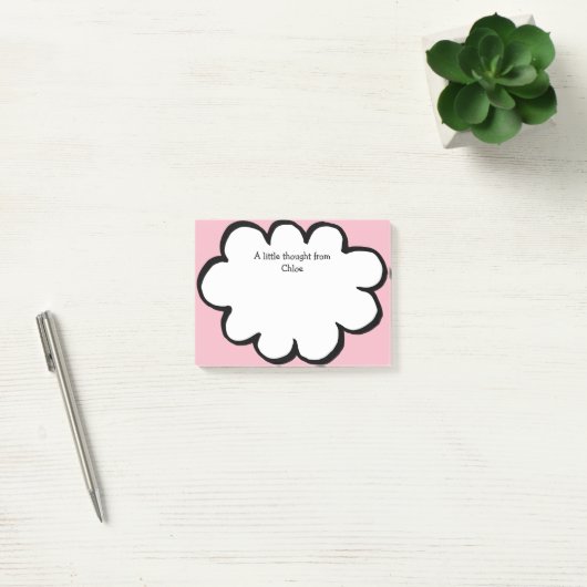 Niedliche Cloud-Personalisierte Namensmeldung rosa Post-it Klebezettel (Büro)
