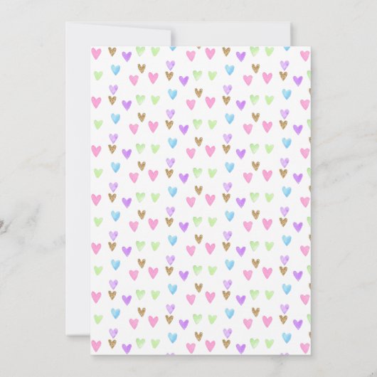 Niedliche Cloud Rain Regenbogen Wasserfarbe Kinder Einladung (Rückseite)