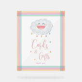 Niedliche Cloud Raindrops Baby Sprinkle Karten und Acrylschild (Vorderseite)