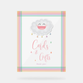 Niedliche Cloud Raindrops Baby Sprinkle Karten und Acrylschild