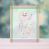 Niedliche Cloud Raindrops Baby Sprinkle Karten und Acrylschild (Neutral)