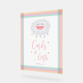 Niedliche Cloud Raindrops Baby Sprinkle Karten und Acrylschild (Winkel)