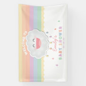 Niedliche Cloud Raindrops Gender Neutral Baby Show Banner (Vertikal)