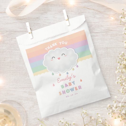 Niedliche Cloud Raindrops Gender Neutral Baby Show Geschenktütchen (Ausgeschnitten)