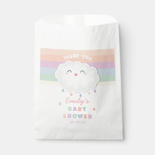 Niedliche Cloud Raindrops Gender Neutral Baby Show Geschenktütchen (Vorderseite)