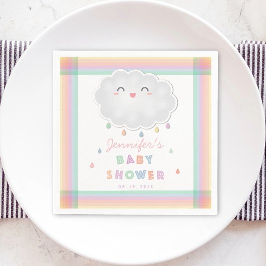 Niedliche Cloud Raindrops Gender Neutral Baby Show Serviette