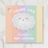 Niedliche Cloud Raindrops Rainbow Baby Dusche Viel Geschenkanhänger (Vorderseite)