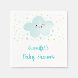 Niedliche Cloud Stars Blue Baby Sprinkle Serviette