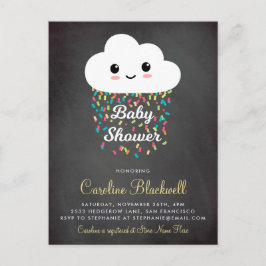 Niedliche Cloud und Confetti | Babydusche mit Zwis Einladungspostkarte